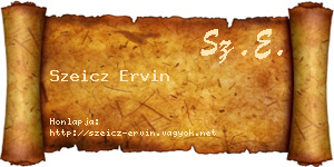 Szeicz Ervin névjegykártya