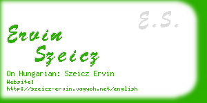 ervin szeicz business card
